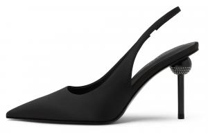 CHARLES&KEITH Маленькие узкие туфли на шпильке 9,8 см женские — ЧЁРНЫЕ ТЕКСТУРИРОВАННЫЕ, цвет BLACK TEXTURED Black Textured