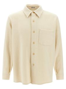 Рубашка-куртка из твидового homespun Auralee, бежевый