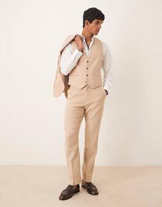 Узкие брюки из шерстяной смеси цвета верблюжьей шерсти Asos Design