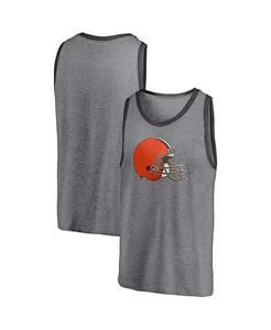 Мужская майка Cleveland Browns Famous Tri-Blend с меланжевым и темно-серым оттенком Fanatics