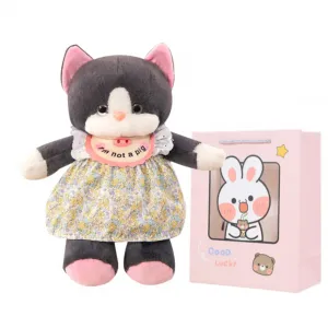 Плюшевая кукла в платье с милым котенком высота 35см/45см/65см CHONGRONGLIANYU, серый