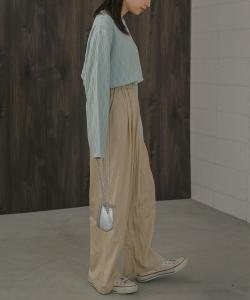 Полуширокие нейлоновые брюки