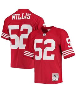 Мужская футболка Патрика Уиллиса Скарлет Сан-Франциско 49ers 2007 Legacy Replica Джерси Mitchell & Ness
