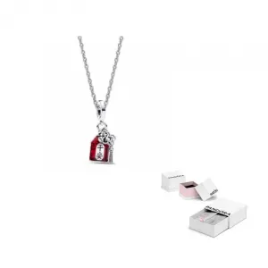 Pandora 925 sterling silver позолоченная медно-серебряный сплав стеклянные колье женские красный