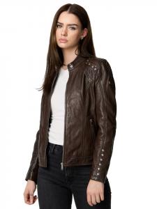 Кожаная куртка Tazzio, коричневый