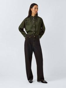 расслабленные джинсы прямого кроя с высокой посадкой John Lewis x REJINA PYO, Brown Wash