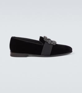 Карлтон бархатные лоферы Jet Manolo Blahnik, 0015 Blck