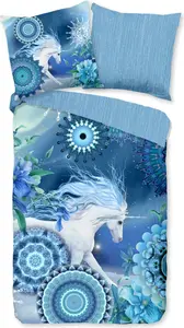 Пододеяльник HIP 200x200 + 2* 80x80 см - мандалы и единорог Muller Textil