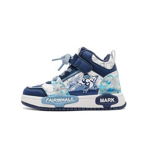 Высокие детские кроссовки для скейтбординга FAIRWHALE, синий/белый