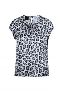 Блузка с круглым вырезом и уникальным принтом Madeleine, мультиколор