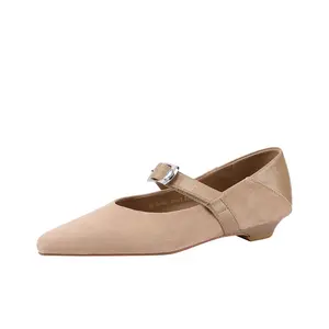 Туфли Мэри Джейн на массивном каблуке для женщин Mulinsen, Apricot