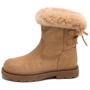 Женские зимние ботинки AGSDON с меховой опушкой, каштановый