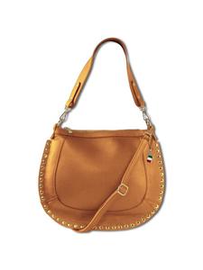 Наплечная сумка Florence Schultertasche, Umhängetasche Leder tan, braun ca. 36cm