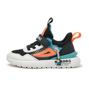 Нескользящие, амортизирующие, износостойкие, дышащие, низкие повседневные кроссовки для детей BOBDOG, черный/бежевый