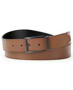 Мужской классический реверсивный кожаный ремень Michael Kors, загар/бежевый