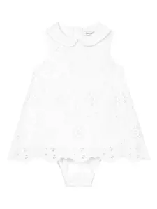 Комплект из платья и блумеров с английской вышивкой Dolce & Gabbana Kids, белый
