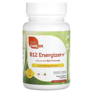 Биологически активная добавка Zahler B12 Energizer+ усовершенствованная формула B12, натуральная вишня, 5000 мкг., 120 таблеток