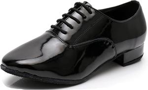 Туфли для бальных танцев для мужчин, шнуровка, латинские сценические танцы X8002 Zengyezoo, черный