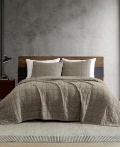 Однотонный комплект постельного белья из 3 предметов с эффектом потертости, размер King Kenneth Cole New York, Desert Brown