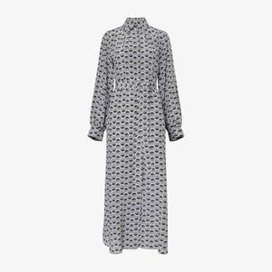 Платье Max Mara Weekend с поясом и принтом, серый