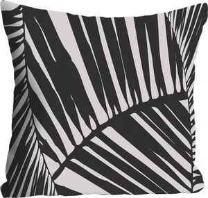 Декоративная подушка Queence "Листья", чехол на подушку без наполнения, 1 шт 40х40 см, цвет bunt + bedruckt