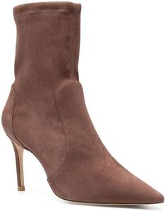 Женские сексуальные ботильоны с остроконечным носком, модные слипоны на шпильке, элегантные и удобные ботинки на высоком каблуке, осенне-зимняя обувь для платьев Generic, Chocolate