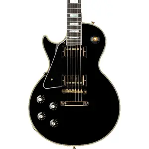 Электрогитара Gibson Custom 1968 Les Paul Custom Reissue с глянцевой отделкой, для левшей, черное дерево