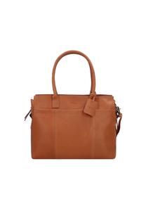 Винтажная кожаная сумка через плечо Doris 39 см с отделением для ноутбука BURKELY, цвет Cognac