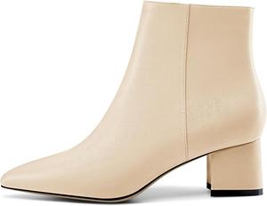 Женские ботинки Castamere с широким каблуком, заостренным носком, на молнии, высота каблука 5 см, Nude