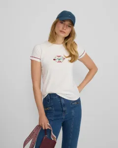 Женская футболка с этнической вышивкой Silbon, белый