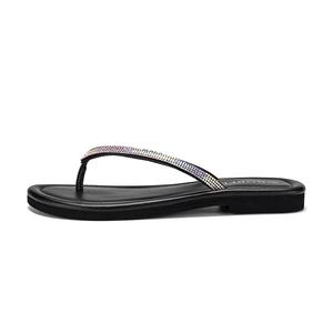 Женские шлепанцы из ЭВА со стразами, устойчивые к истиранию и скольжению BOREE, Black