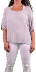 Бежевый льняной кафтан Calandra Gigi Moda, бежевый