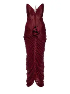 Платье с цветочной отделкой Ana Radu, красный