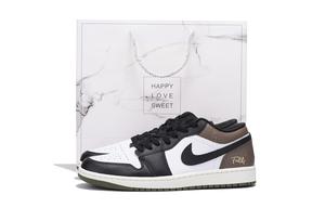 Jordan Баскетбольные кроссовки Air 1 с антискользящим износостойким верхом, винтажные, унисекс, черно-коричневые