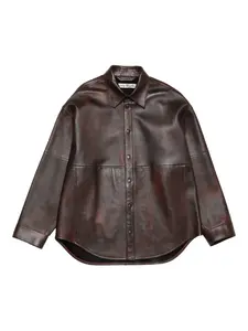 Кожаная куртка-рубашка Acne Studios, бежевый