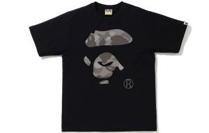 Футболка Bape Reflector 1st Camo Ape Face Tee A BATHING APE, бело-зеленая