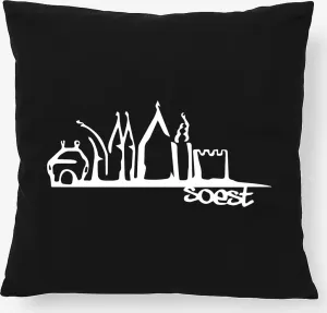 Подушка Soest Skyline Gift 40x40 см от типографии Hellweg с наполнителем из черного хлопка Soest Decor Hellweg Druckerei