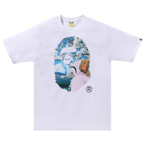 Футболка BAPE Sakura Ape Head Photo #1 'White', белый