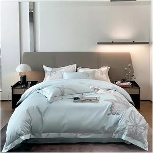 ZOCWJK Комплект постельного белья хлопковый свадебный с вышивкой бабочкой Light Blue