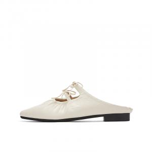 15 MINS Кожаные мокасины с пэчворком женские бежевые, цвет Beige