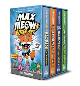 Max Meow Boxed Set: Welcome to Kittyopolis (Books 1-4): Max Meow 1: Cat Crusader; Max Meow 2: Donuts and Danger; Max Meow 3: Pugs from Planet X; Max ... Taco Time Machine (A Graphic Novel Boxed Set) (Random House Graphic)