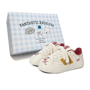 FANTASTIC XBOX Низкие женские кроссовки для скейтбординга, белые, красные, в комплекте коробка