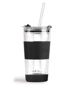 Vialli Design Термостакан с трубочкой для питья, черный, 600 мл