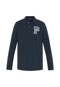 Поло с длинными рукавами и лейблом POLO SYLT, цвет 19-4010 Total Eclipse