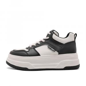 Кеды, скейтборд обувь женская высокая Belle, черный/белый