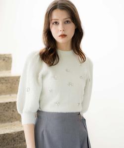 Вязаный свитер Shaggy Jewel Knit Noela, цвет Off White