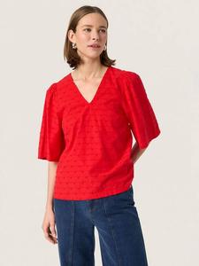 Блузка Sunela Felisia с V-образным вырезом Soaked In Luxury, Red
