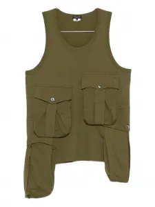 Жилет без рукавов с множеством карманов Comme des Garçons Homme Plus, зеленый