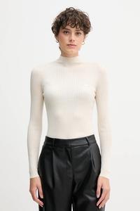 Шерстяной свитер Lacoste, бежевый