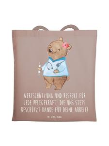 Сумка через плечо для лиц, осуществляющих уход, с надписью Спасибо в пастельно-коричневых тонах Mr. & Mrs. Panda
